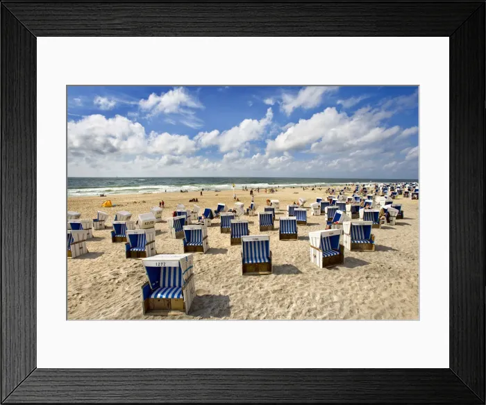 Framed Print : Beach with beach chairs, Westerland, Sylt Island, North Frisian Islands, Schleswig Framed Print : Beach with beach chairs, Westerland, Sylt Island, North Frisian Islands, Schleswig