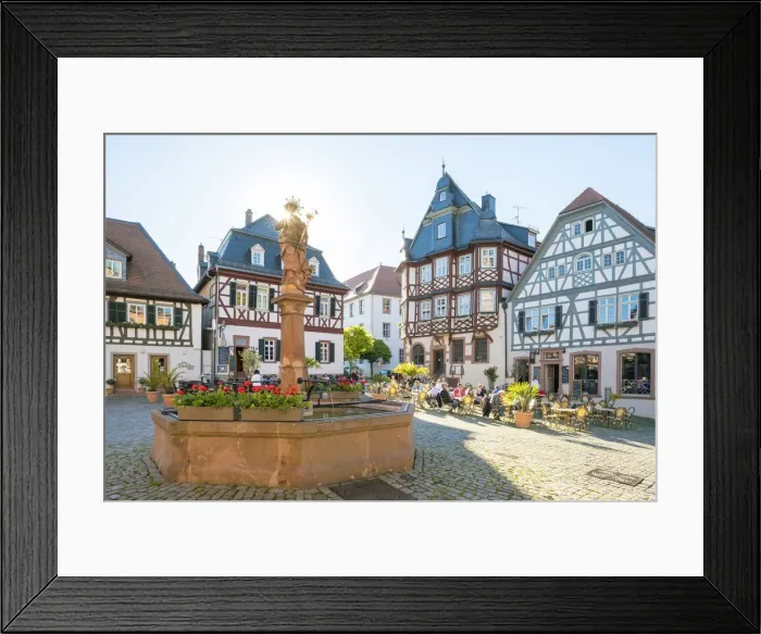 Framed Print : Germany, Hessen, Heppenheim. Historic buildings on Marktplatz market square Framed Print : Germany, Hessen, Heppenheim. Historic buildings on Marktplatz market square