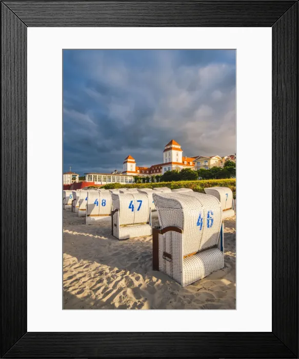 Framed Print : Binz, Rugen Island, Baltic coast, Mecklenburg-Western Pomerania, Germany. Beach baskets Framed Print : Binz, Rugen Island, Baltic coast, Mecklenburg-Western Pomerania, Germany. Beach baskets