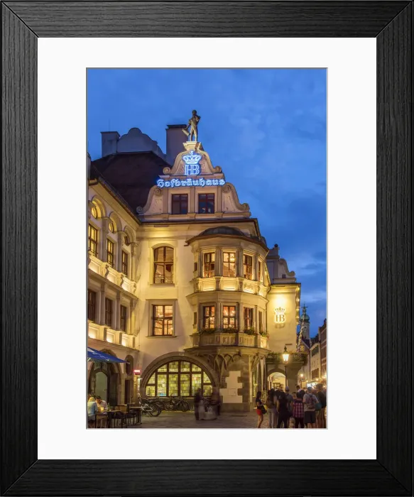 Framed Print : Exterior view of the historic Staatliches Hofbrauhaus beer hall, Munich, Bavaria, Germany Framed Print : Exterior view of the historic Staatliches Hofbrauhaus beer hall, Munich, Bavaria, Germany