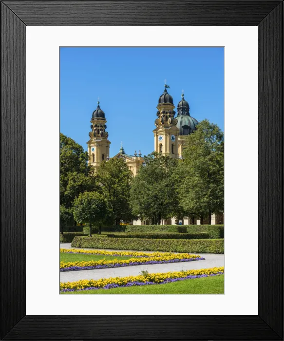 Framed Print : Hofgarten garden and Theatine Church in the foreground, Munich, Bavaria, Germany Framed Print : Hofgarten garden and Theatine Church in the foreground, Munich, Bavaria, Germany