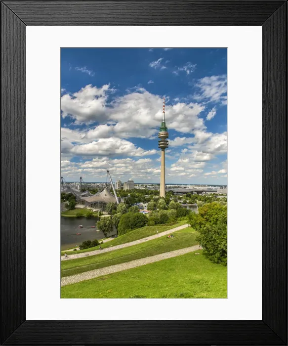 Framed Print : Olympic Tower, Olympiapark, Munich, Bavaria, Germany