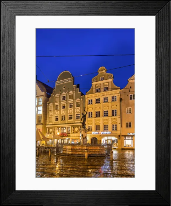 Framed Print : Night view of Maximilianstrasse, Augsburg, Bavaria, Germany Framed Print : Night view of Maximilianstrasse, Augsburg, Bavaria, Germany