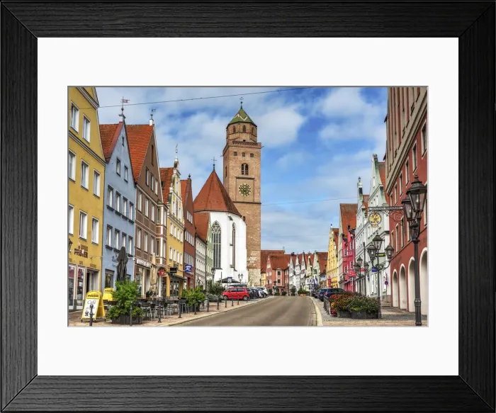 Framed Print : Reichsstrasse street, Donauworth, Bavaria, Germany