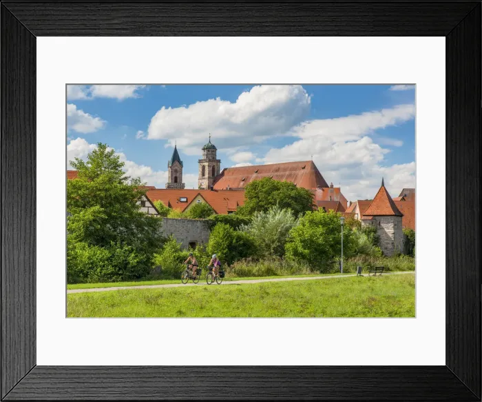 Framed Print : Cyclists riding on a bike lane, Dinkelsbuhl, Bavaria, Germany Framed Print : Cyclists riding on a bike lane, Dinkelsbuhl, Bavaria, Germany