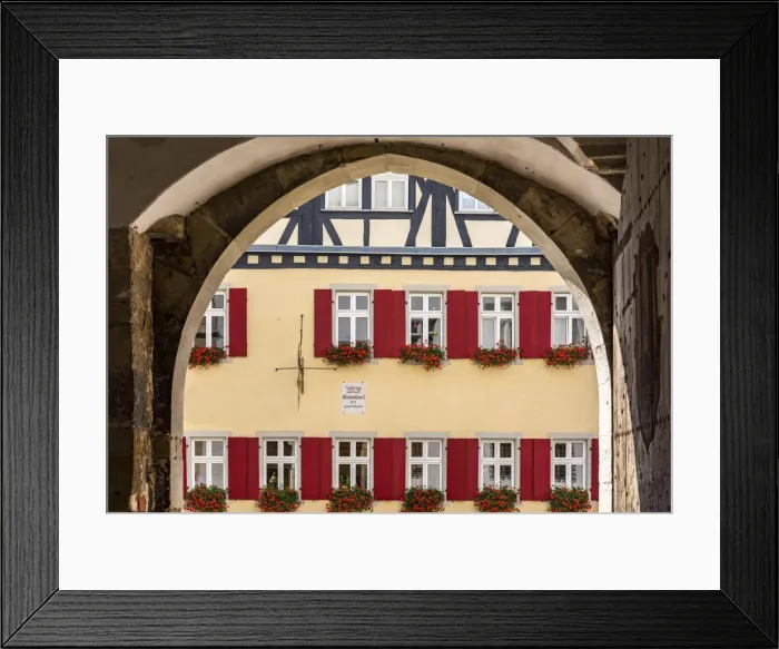 Framed Print : Picturesque corner of the old town, Rothenburg ob der Tauber, Bavaria, Germany