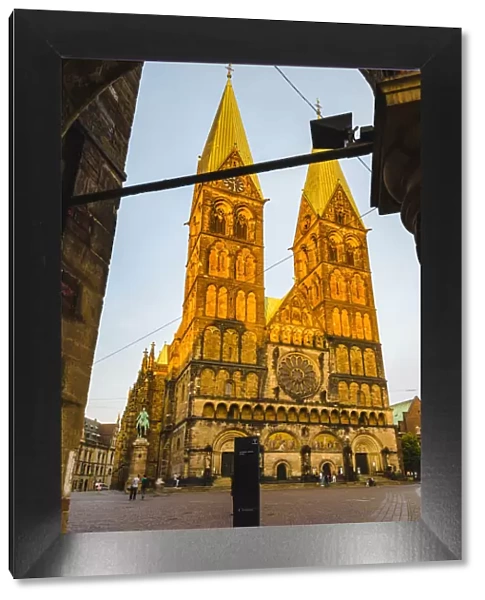 Bremen, Bremen State, Germany. Bremen Cathedrals (St. Petri Dom) western facade