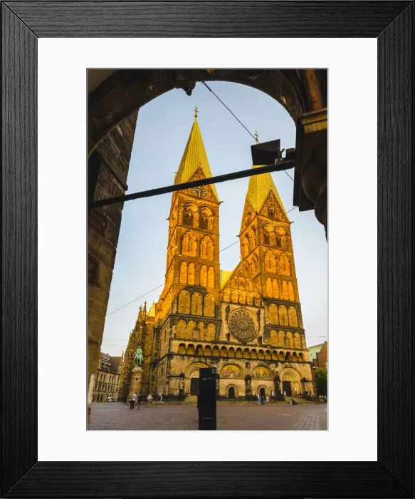 Framed Print : Bremen, Bremen State, Germany. Bremen Cathedrals (St. Petri Dom) western facade Framed Print : Bremen, Bremen State, Germany. Bremen Cathedrals (St. Petri Dom) western facade