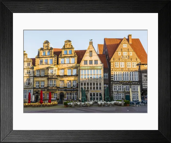 Framed Print : Bremen, Bremen State, Germany. Old historical buildings in Marktplatz Framed Print : Bremen, Bremen State, Germany. Old historical buildings in Marktplatz