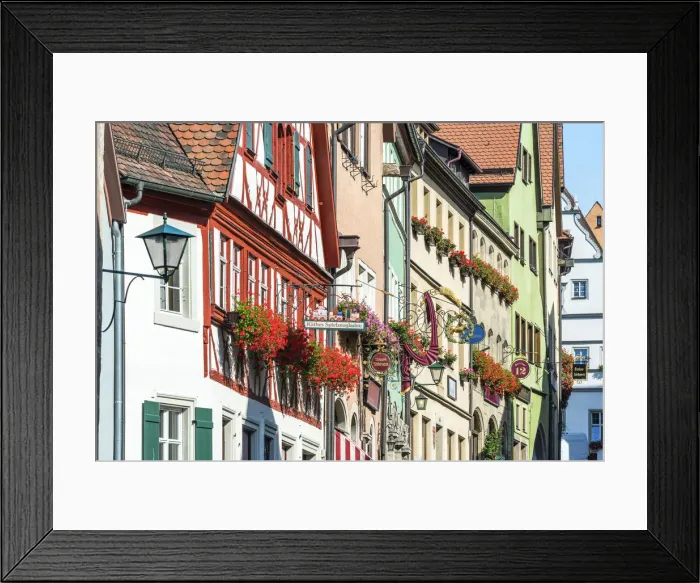 Framed Print : Colorful traditional timber houses in Rothenburg ob der Tauber, Bavaria, Germany Framed Print : Colorful traditional timber houses in Rothenburg ob der Tauber, Bavaria, Germany