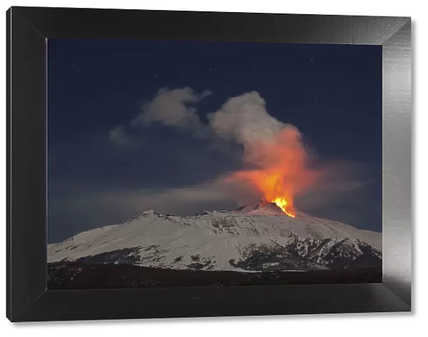 Italy, Sicily, Mt. Etna, 2nd paroxysmal event of 2012 taken from Monte Gurna