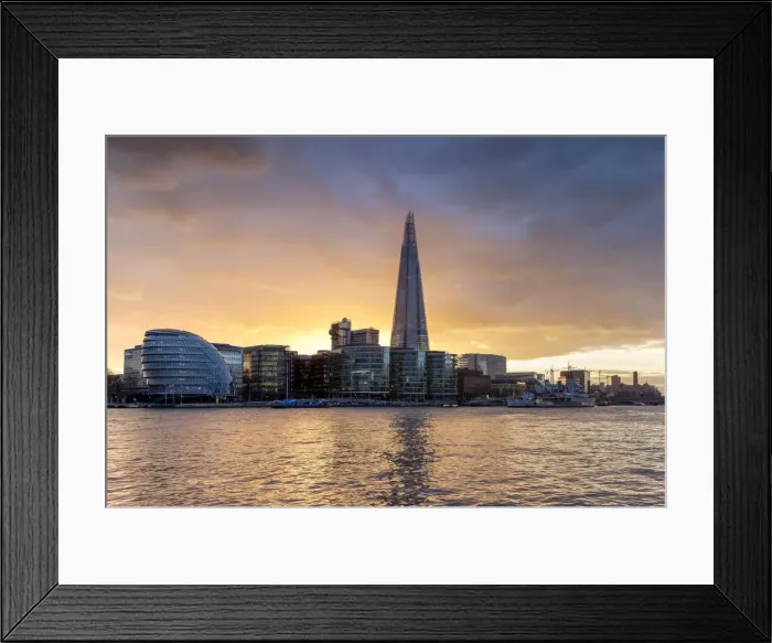 Framed Print : United Kingdom, UK, London, The shard and the City Hall on sundown Framed Print : United Kingdom, UK, London, The shard and the City Hall on sundown