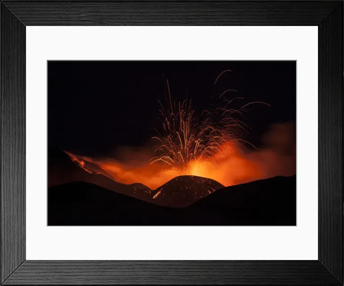 Framed Print : Italy, Mt. Etna, Sicily, Strombolian activity at the Southeast Crater Framed Print : Italy, Mt. Etna, Sicily, Strombolian activity at the Southeast Crater