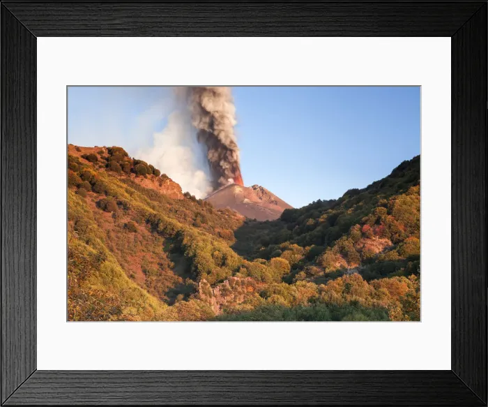 Framed Print : Italy, Sicily, Mt. Etna, , Dawn of the 14th paroxysm event of 2013 photographed Framed Print : Italy, Sicily, Mt. Etna, , Dawn of the 14th paroxysm event of 2013 photographed