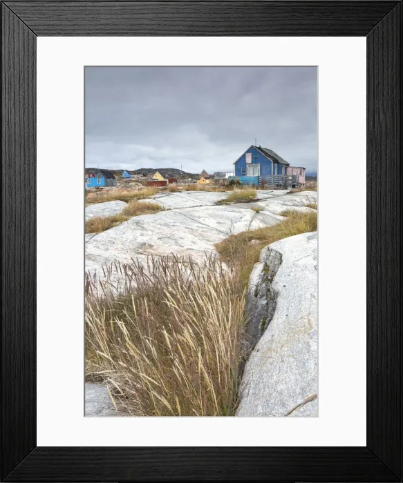 Framed Print : Greenland, DiskoBay, Rodebay a small village of fishermen and seal hunters in Disko Bay Framed Print : Greenland, DiskoBay, Rodebay a small village of fishermen and seal hunters in Disko Bay