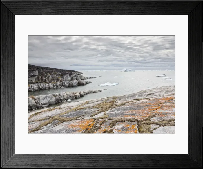 Framed Print : Greenland, DiskoBay, Cliffs of Rodebay a small village of fishermen and seal hunters Framed Print : Greenland, DiskoBay, Cliffs of Rodebay a small village of fishermen and seal hunters