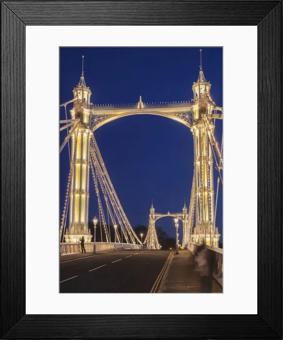 Framed Print : United Kingdom, UK, London, Albert Bridge at dusk Framed Print : United Kingdom, UK, London, Albert Bridge at dusk