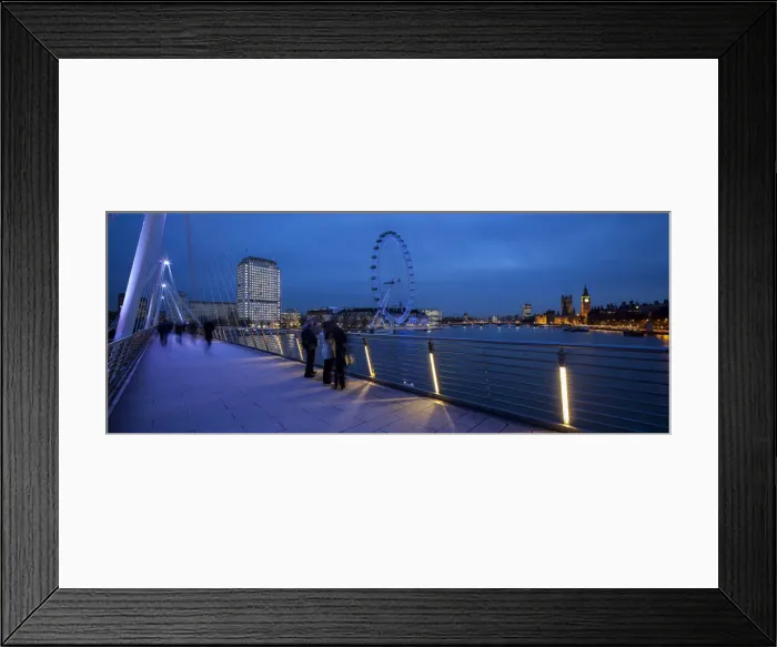 Framed Print : UK, London, The Golden Jubilee bridge, with London Eye and Westminster in the background Framed Print : UK, London, The Golden Jubilee bridge, with London Eye and Westminster in the background