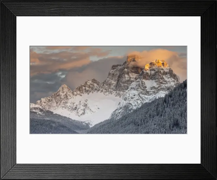Framed Print : Italy, Veneto, Dolomites, The Pelmo mountain at sunset Framed Print : Italy, Veneto, Dolomites, The Pelmo mountain at sunset