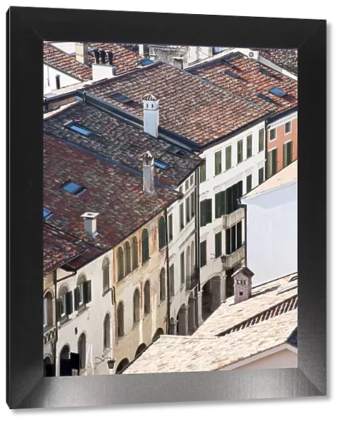 Italy, Friuli Venezia Giulia, Detail of historical buildings in Pordenone