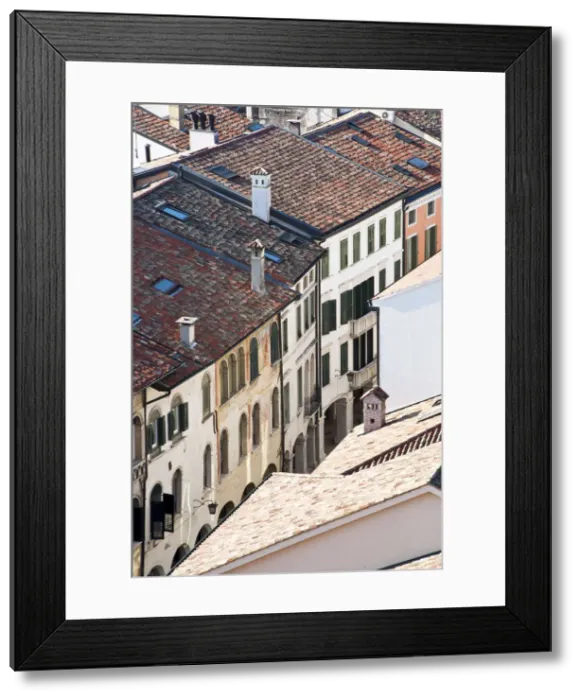 Framed Print : Italy, Friuli Venezia Giulia, Detail of historical buildings in Pordenone