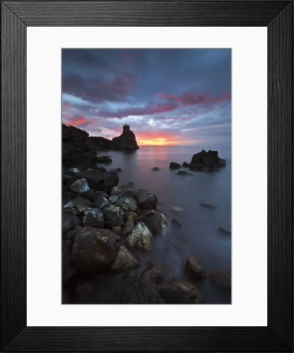 Framed Print : Italy, Sicily, Watchtower on Santa Tecla cliff Framed Print : Italy, Sicily, Watchtower on Santa Tecla cliff