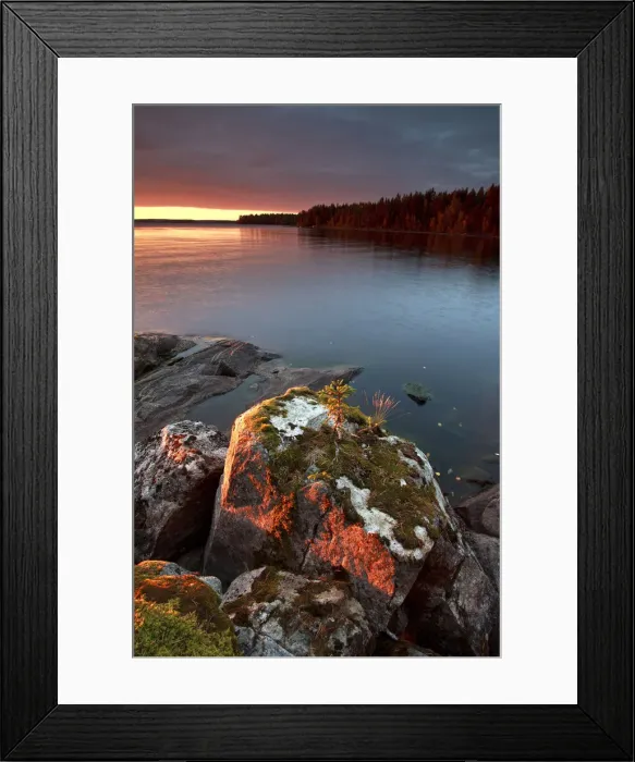 Framed Print : Finland, Sunset in finnish Lapland Framed Print : Finland, Sunset in finnish Lapland