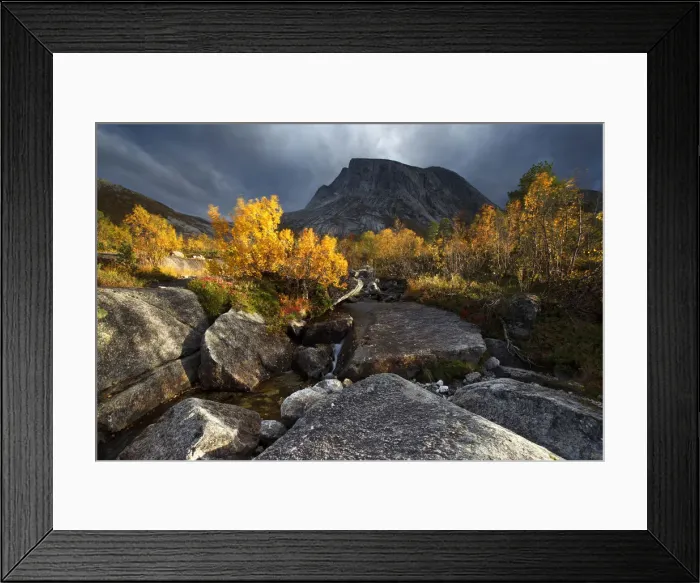 Framed Print : Norway, Nordland, Rocky mountains and autumn colors in Nordland region, northern Norway Framed Print : Norway, Nordland, Rocky mountains and autumn colors in Nordland region, northern Norway