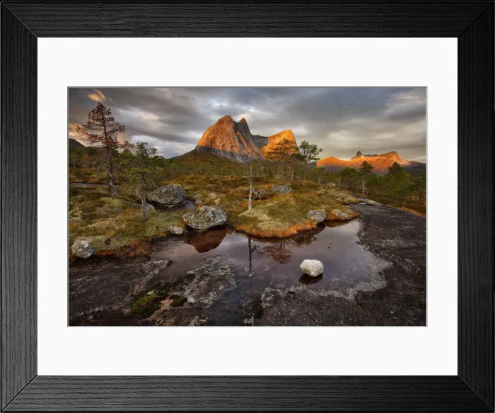 Framed Print : Norway, Nordland, Rocky mountains and autumn colors in Nordland region, northern Norway Framed Print : Norway, Nordland, Rocky mountains and autumn colors in Nordland region, northern Norway