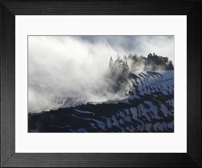 Framed Print : China, Yunnan, Yuanyang rice terraces at sunrise, Yunnan, China Framed Print : China, Yunnan, Yuanyang rice terraces at sunrise, Yunnan, China