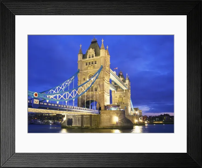 Framed Print : Tower Bridge at dusk, London, England, Great Britain, U. K Framed Print : Tower Bridge at dusk, London, England, Great Britain, U. K