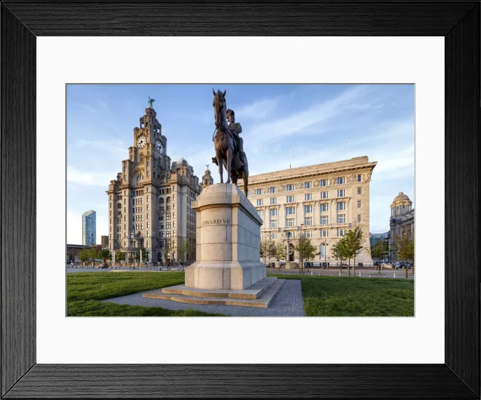 Framed Print : Europe, United Kingom, England, Lancashire, Liverpool, Liver Building and Cunard Building Framed Print : Europe, United Kingom, England, Lancashire, Liverpool, Liver Building and Cunard Building