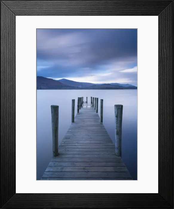 Framed Print : Wooden jetty on Derwent Water in the Lake District, Cumbria, England. Autumn (November) Framed Print : Wooden jetty on Derwent Water in the Lake District, Cumbria, England. Autumn (November)