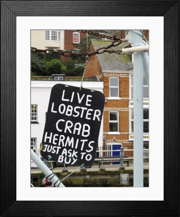 Framed Print : Seafood for sale in Weymouth harbour, Dorset, UK Framed Print : Seafood for sale in Weymouth harbour, Dorset, UK