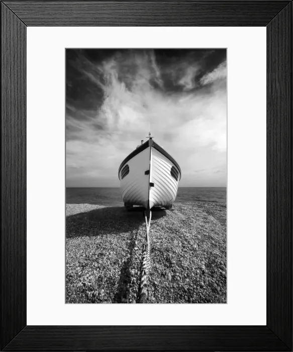 Framed Print : Infrared image of a fishing boat, Dungeness, Kent, UK Framed Print : Infrared image of a fishing boat, Dungeness, Kent, UK