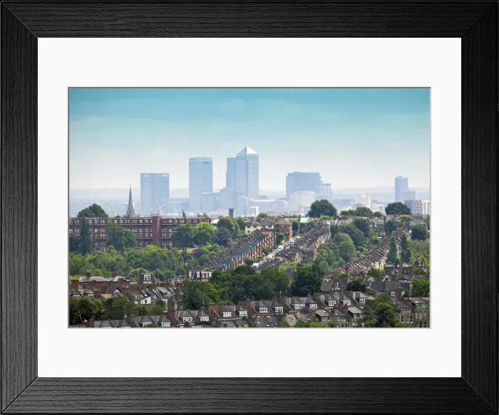 Framed Print : Europe, United Kingdom, England, London, view of One Canada Sqaure and Canary Wharf Framed Print : Europe, United Kingdom, England, London, view of One Canada Sqaure and Canary Wharf