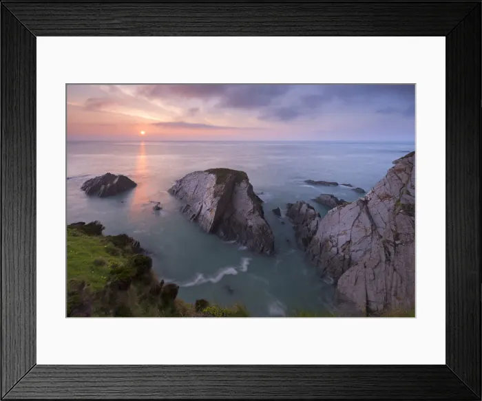 Framed Print : Sunset over the North Devon Coast, Devon, England. Spring (April) Framed Print : Sunset over the North Devon Coast, Devon, England. Spring (April)