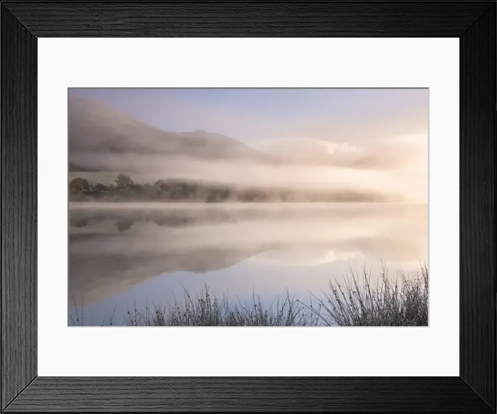 Framed Print : Misty morning over Loweswater in the Lake District, Cumbria, England. Autumn (November) Framed Print : Misty morning over Loweswater in the Lake District, Cumbria, England. Autumn (November)