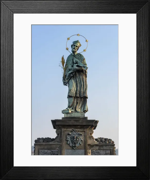 Framed Print : Europe, Czech Republic, Prague, Charles Bridge, Statue of John of Nepomuk Framed Print : Europe, Czech Republic, Prague, Charles Bridge, Statue of John of Nepomuk