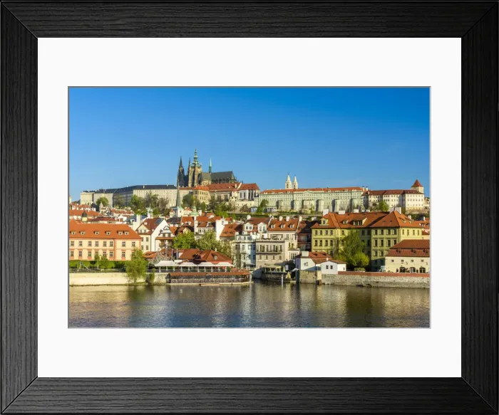 Framed Print : View over Mala Strana district and Vltava River with St