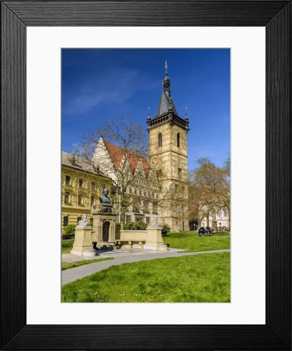 Framed Print : Karlovo Namesti square with New Town Hall, Nove Mesto district, Prague, Bohemia, Czech