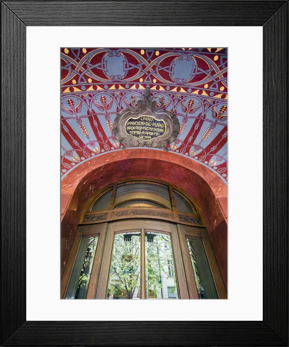 Framed Print : Decorated main entrance of an art nouveau building in the Old Town or Stare Mesto Framed Print : Decorated main entrance of an art nouveau building in the Old Town or Stare Mesto
