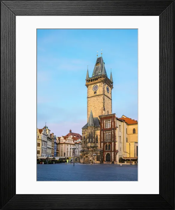 Framed Print : Czech Republic, Prague, Stare Mesto (Old Town). Old Town Hall on Staromestske namesti