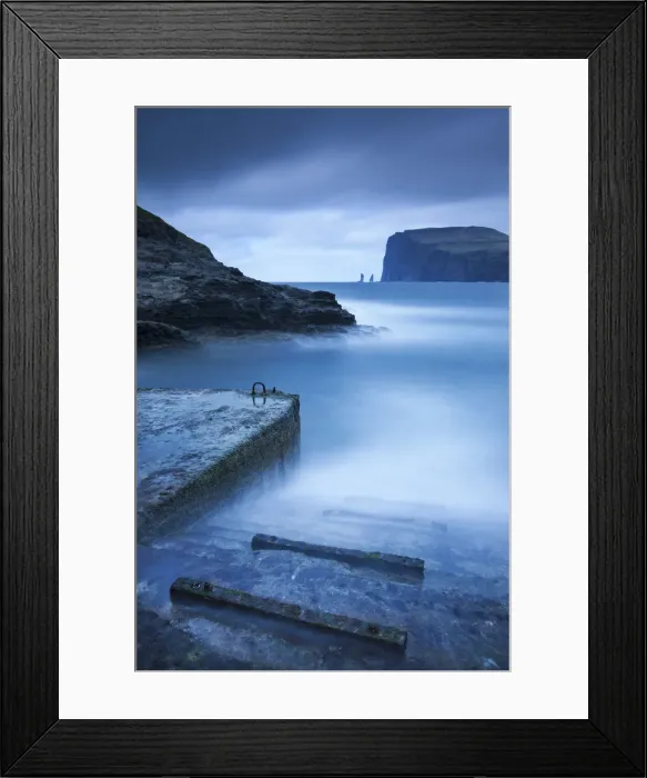Framed Print : View towards Risin og Kellingin from Tjornuvik, Isle of Streymoy, Faroe Islands. Spring
