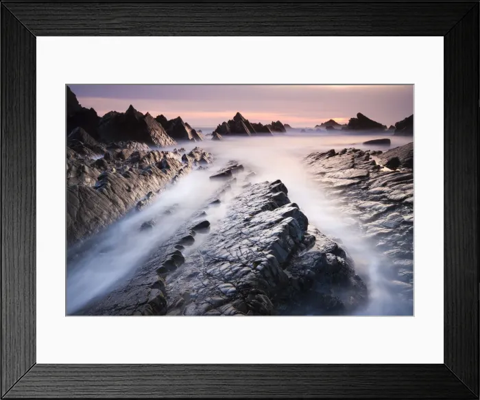 Framed Print : Dramatic coastal scenery at sunset, Hartland Quay, Devon, England. Spring (April) 2010 Framed Print : Dramatic coastal scenery at sunset, Hartland Quay, Devon, England. Spring (April) 2010
