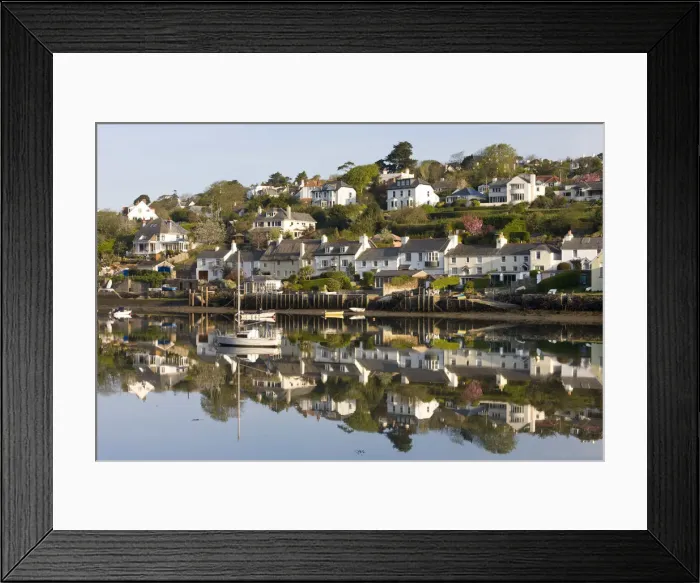 Framed Print : The picturesque South Hams village of Newton Ferrers, viewed from across the River