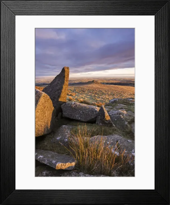 Framed Print : Higher Tor on Belstone Ridge on a winter morning, Dartmoor, Devon, England Framed Print : Higher Tor on Belstone Ridge on a winter morning, Dartmoor, Devon, England