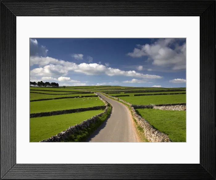 Framed Print : Country Lane & Stone Walls, near Litton, Peak District National Park, Derbyshire Framed Print : Country Lane & Stone Walls, near Litton, Peak District National Park, Derbyshire