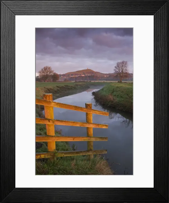 Framed Print : Glastonbury Tor and the River Brue at sunrise, Somerset Levels, Somerset, England. Autumn Framed Print : Glastonbury Tor and the River Brue at sunrise, Somerset Levels, Somerset, England. Autumn