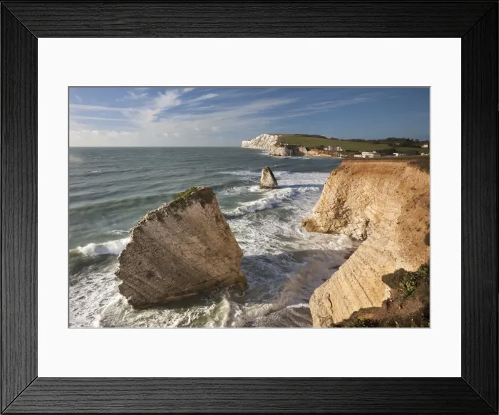 Framed Print : Clifftop view of Freshwater Bay, Isle of Wight, England. Winter 2011 Framed Print : Clifftop view of Freshwater Bay, Isle of Wight, England. Winter 2011